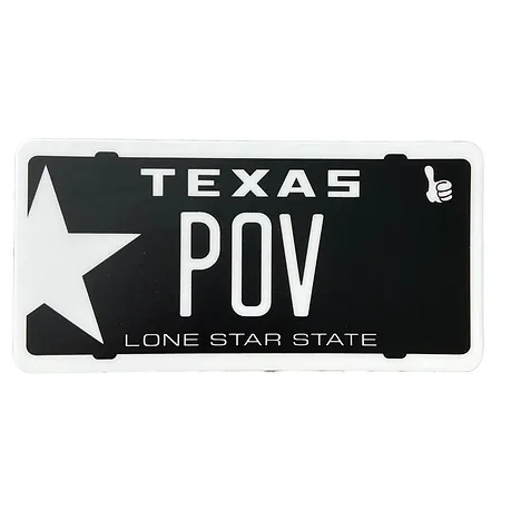 POV TEXAS ナンバープレートステッカー Texas POV License Plate (S29)