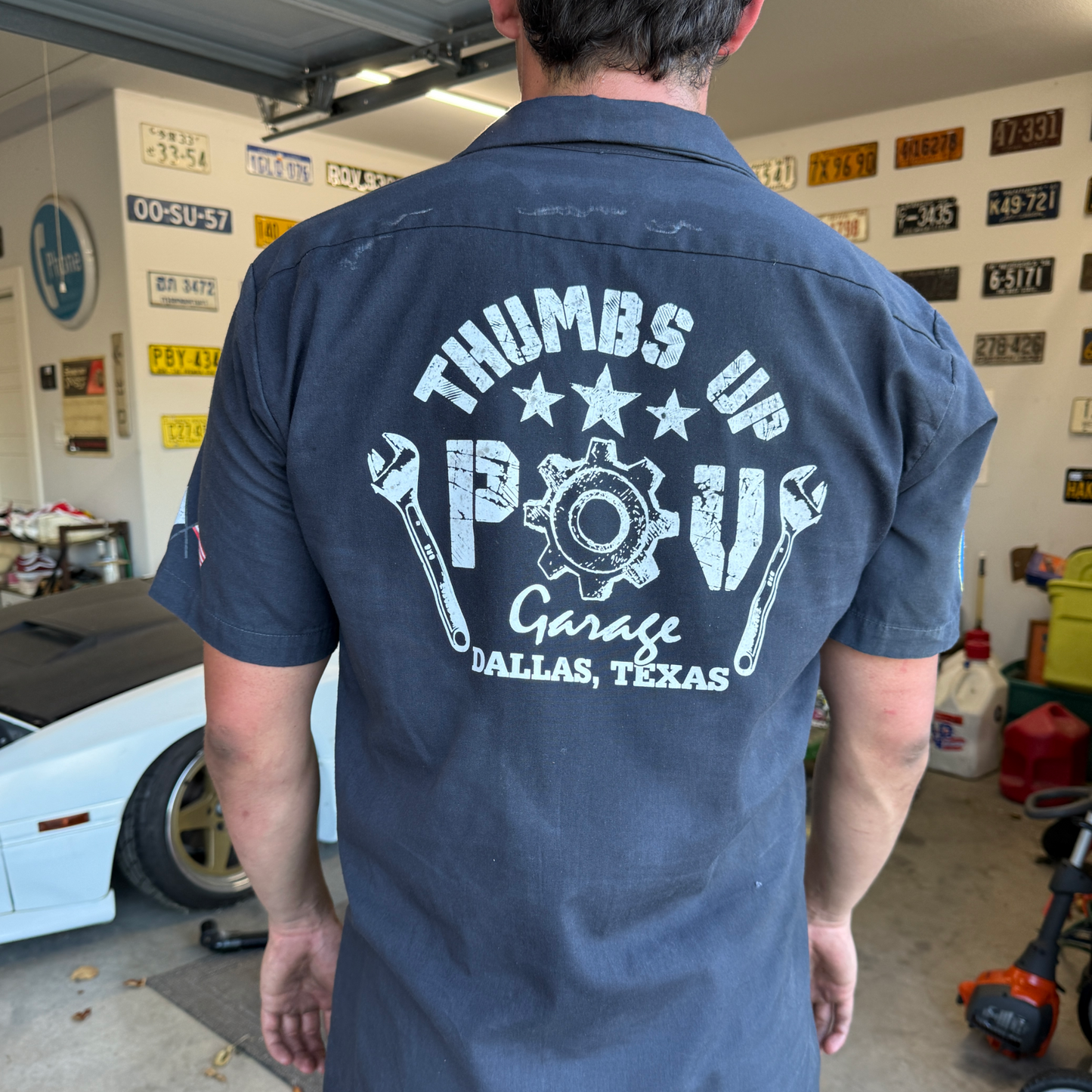 サムズアップPOVガレージ オリジナルワークシャツ POV Garage Official Work Shirts (W01)