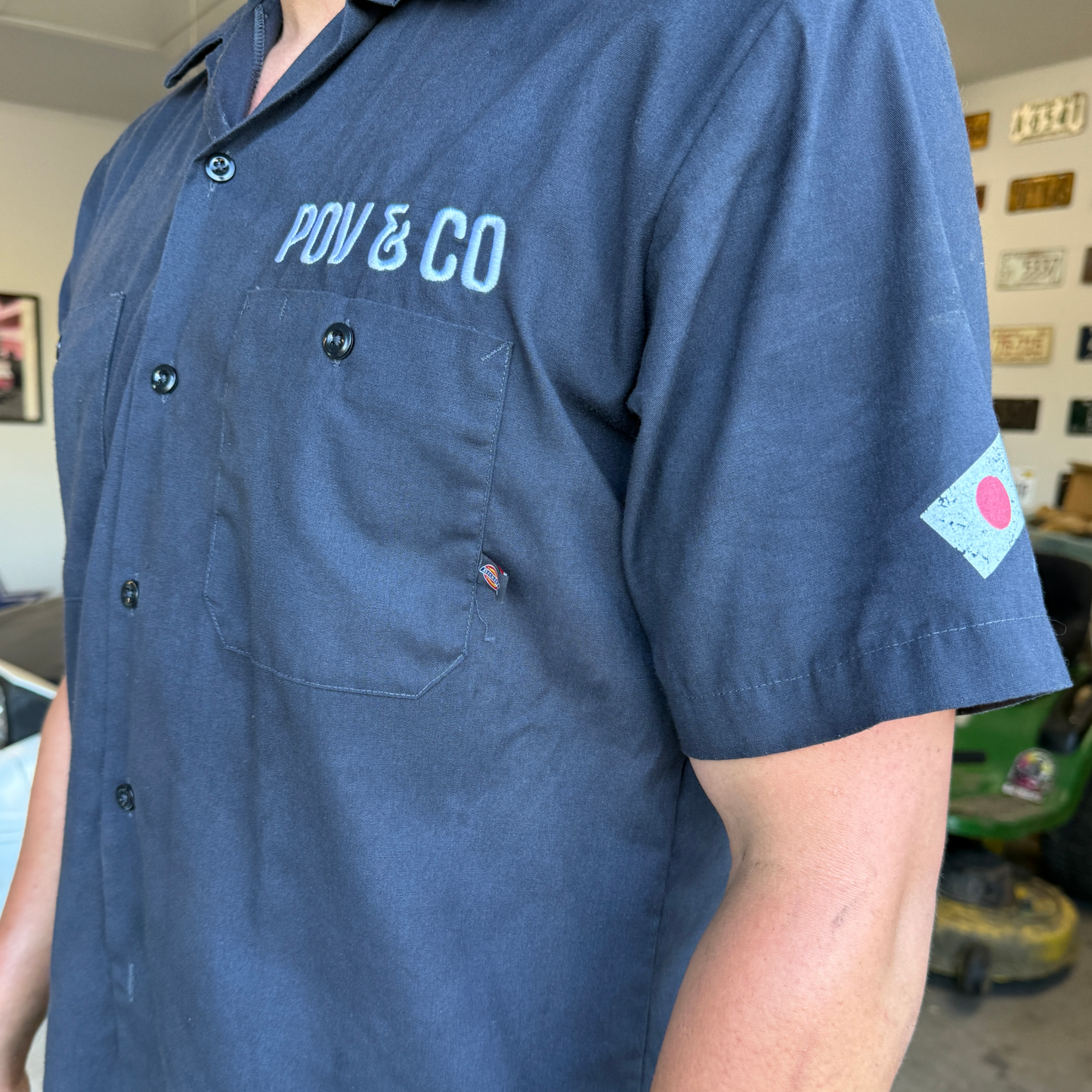 サムズアップPOVガレージ オリジナルワークシャツ POV Garage Official Work Shirts (W01)