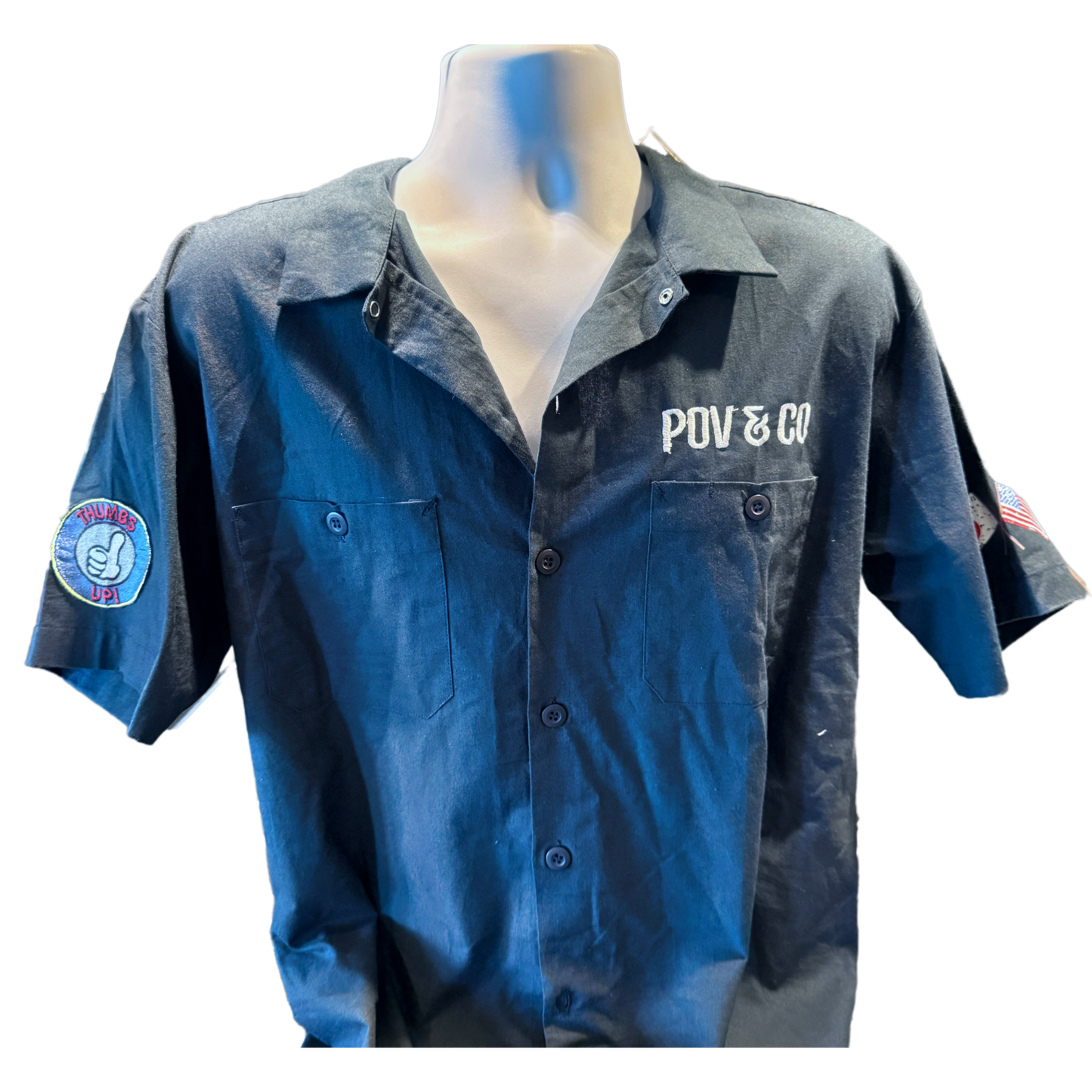 サムズアップPOVガレージ オリジナルワークシャツ POV Garage Official Work Shirts (W01)